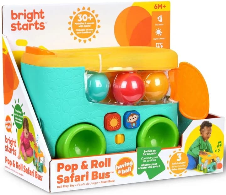 Іграшка музична Bright Starts Pop & Roll Safari Bus 16827 фото 2