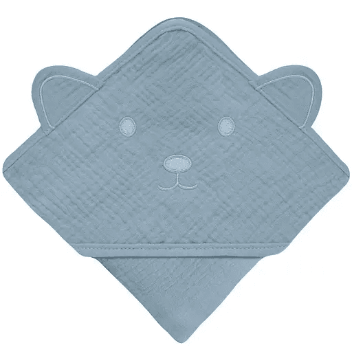 Рушник з капюшоном для купання Lionelo Muslin Hooded Towel Grey Sky 80х80 см LO-MUSLIN HOODED TOWEL GREY SKY
