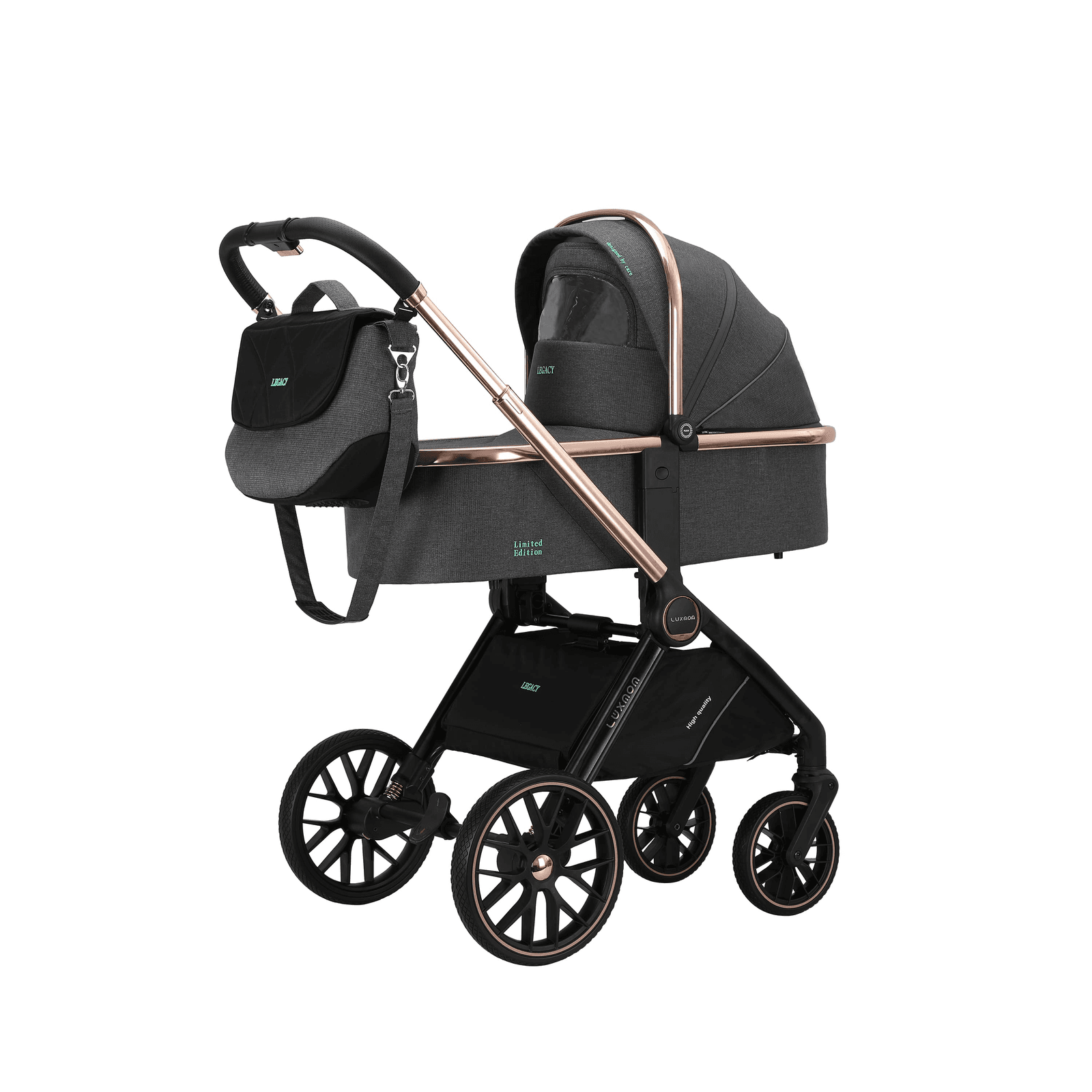 Коляска універсальна 2в1 Pote luxmom 2025 dark gray ptlux/dg
