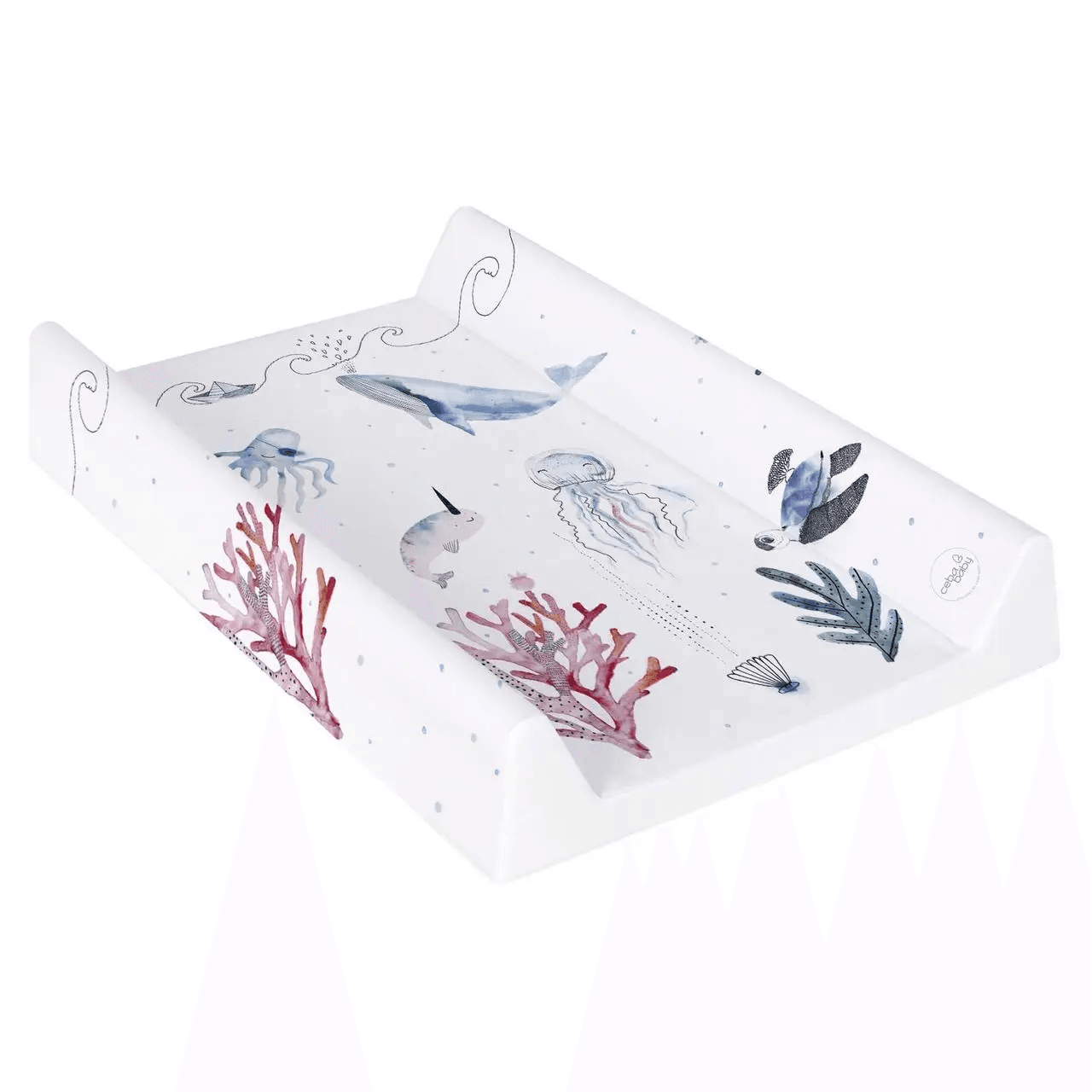 Пеленатор твердий Ceba Hard changing mat short 50x70 cm Comfort W-203-123-652 681568 watercolor world ocean
