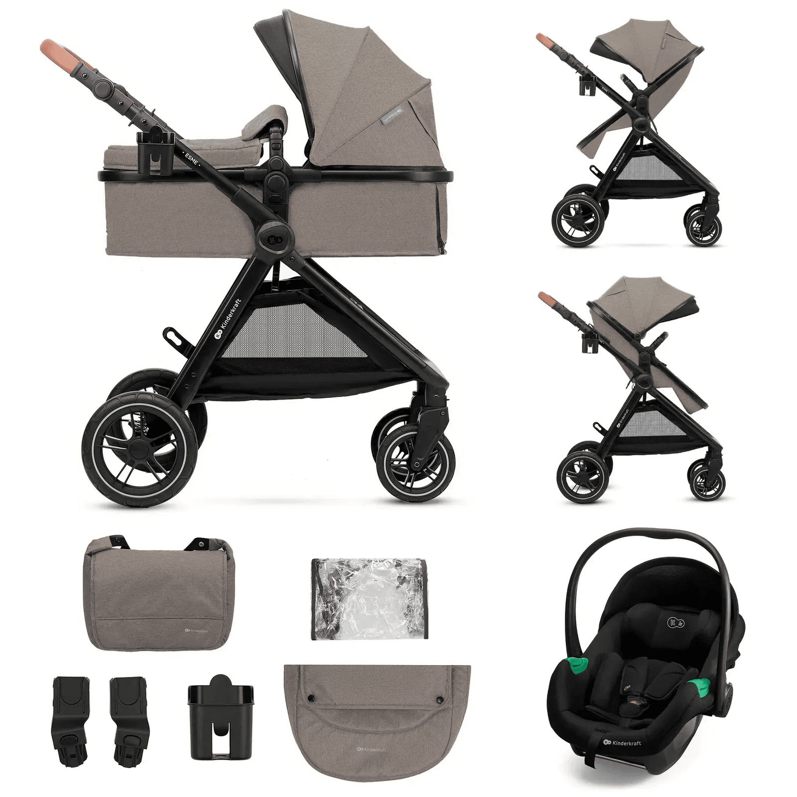 Коляска універсальна 3в1 Kinderkraft Esme Pro Pure KSESME00BEG300N Sand Beige