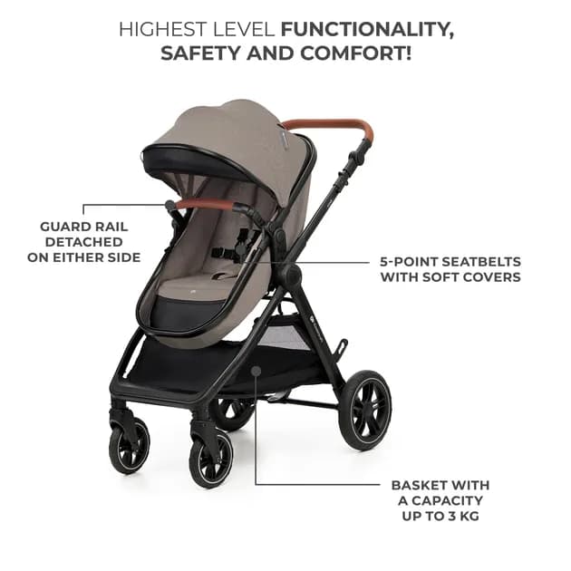 Коляска універсальна 3в1 Kinderkraft Esme KSESME00BEG3000 Sand Beige фото 3