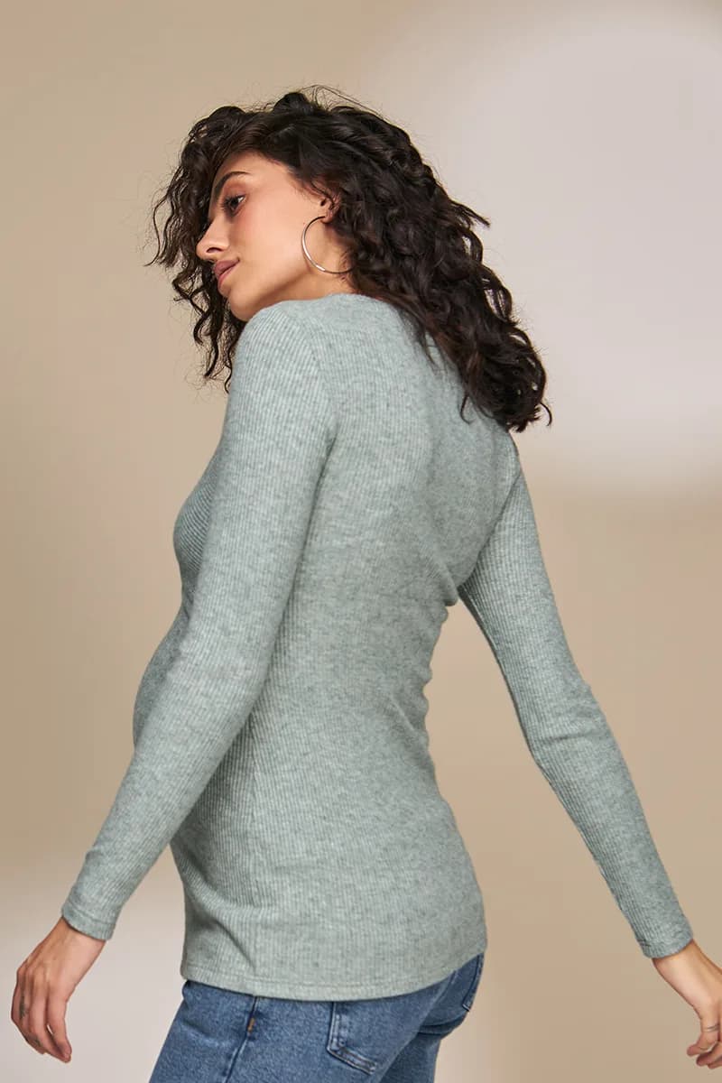 Джемпер для вагітних і годування S-XL Юла мама MELANIA BL-33.021 -зелений фото 9