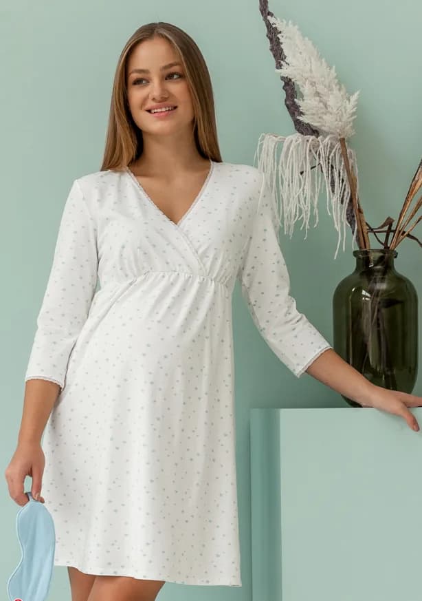 Нiчна сорочка для вагітних та годування S-XXL Юла мама ALISA NW-1.5.5 фото 4