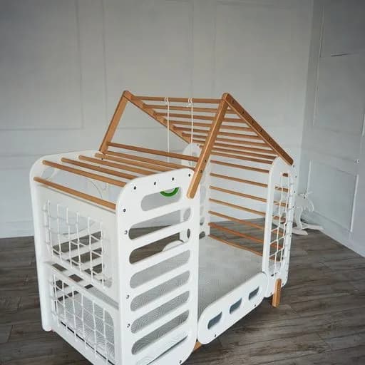 Ліжко дитяче TatkoPlayground Montessori Будиночок 1600x800 ТРMD-white фото 4