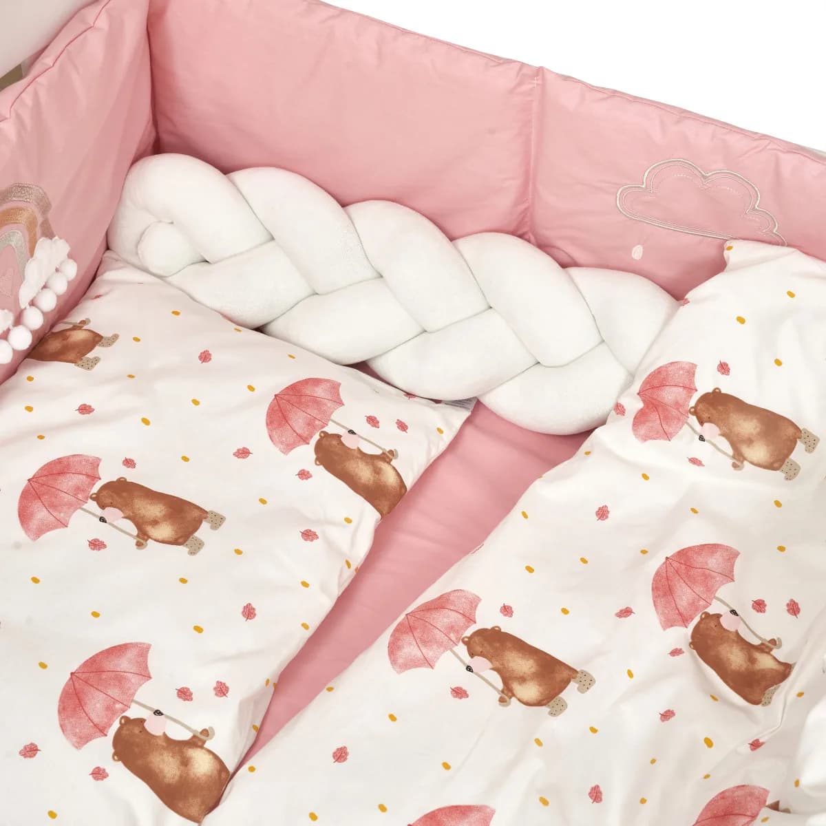 Постільний комплект Twins Fluffy Puffy 7од 4076-TFP-24U Umbrella pink фото 2