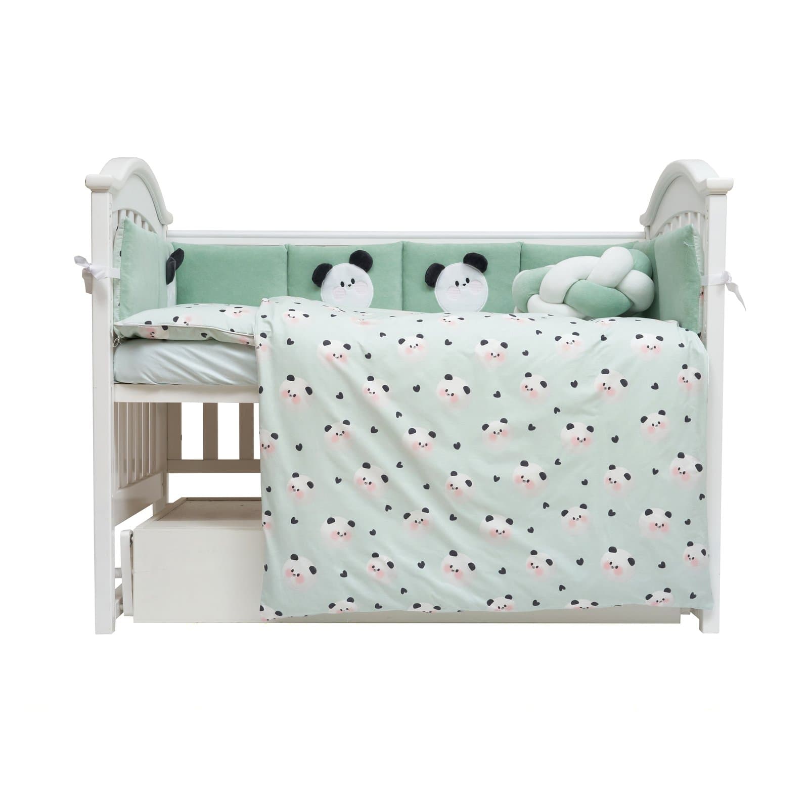 Постільний комплект Twins Panda mint 7од 4075-TP-14