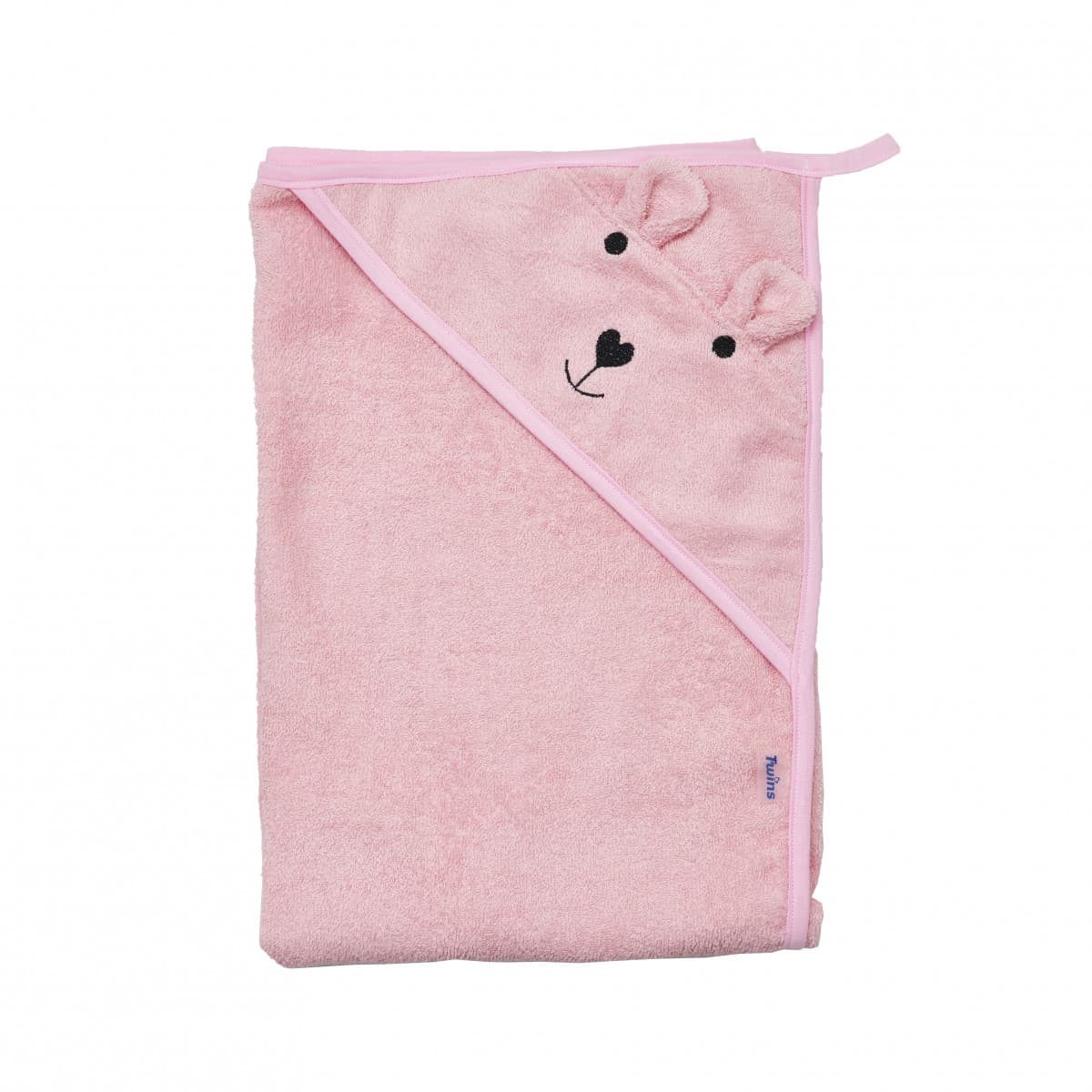 Рушник-куточок для купання Twins Bear pink 1530-PTB-08