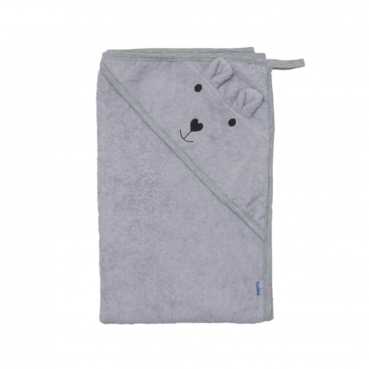 Рушник-куточок для купання Twins Bear grey 1530-PTB-10