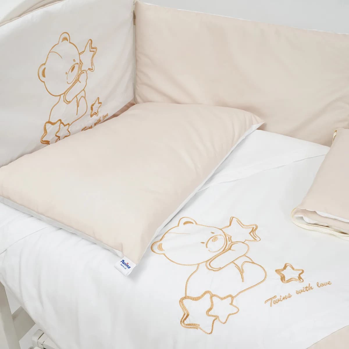 Постільний комплект Twins Dolce Loving bear white/beige 7од 4075-DLB-02 фото 2