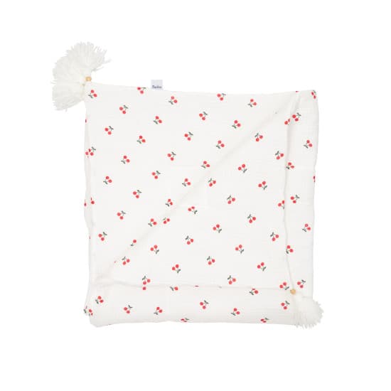 Плед Twins мусліновий 90x90 1611-PMУ90-01C white/cherry