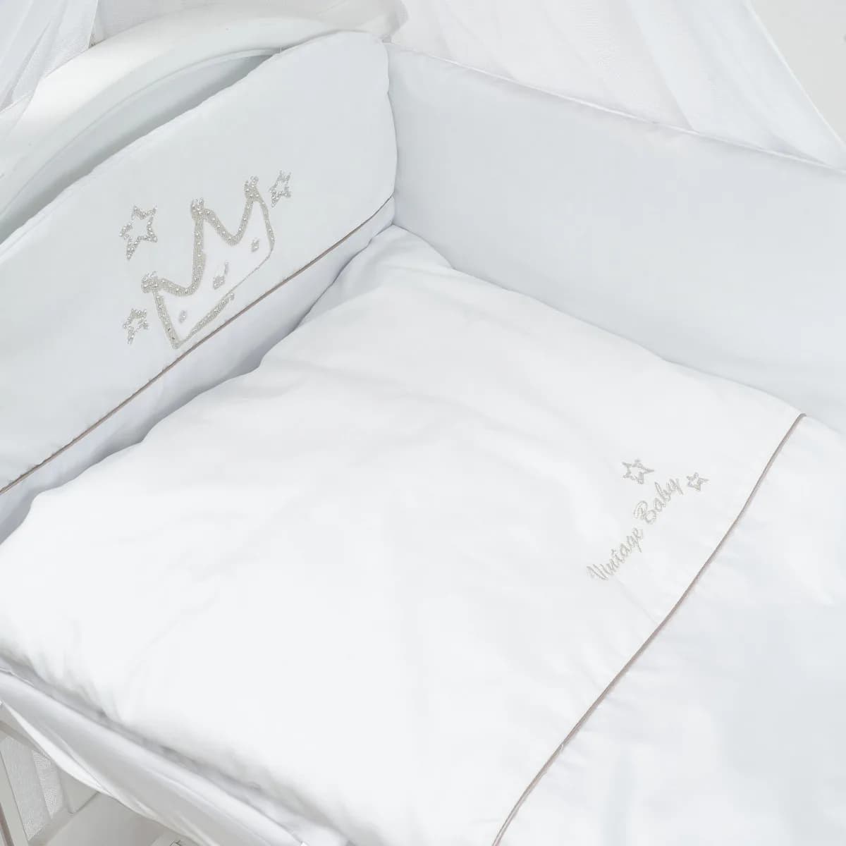 Постільний комплект Twins Romantic Vintage Baby white 7од 4024-R-004 фото 3