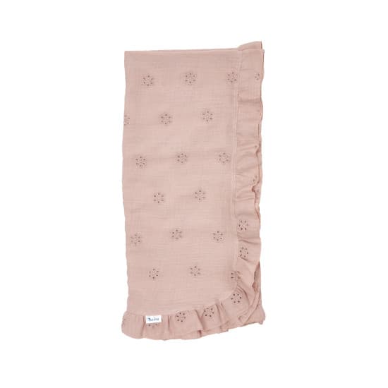 Плед Twins мусліновий 100х100 Flower з рюшкою 1621-PMF100-02 beige