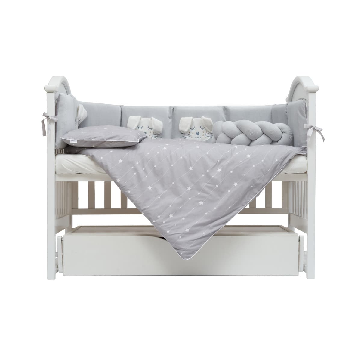 Постільний комплект Twins Кролик 7од 4075-TК-10 grey
