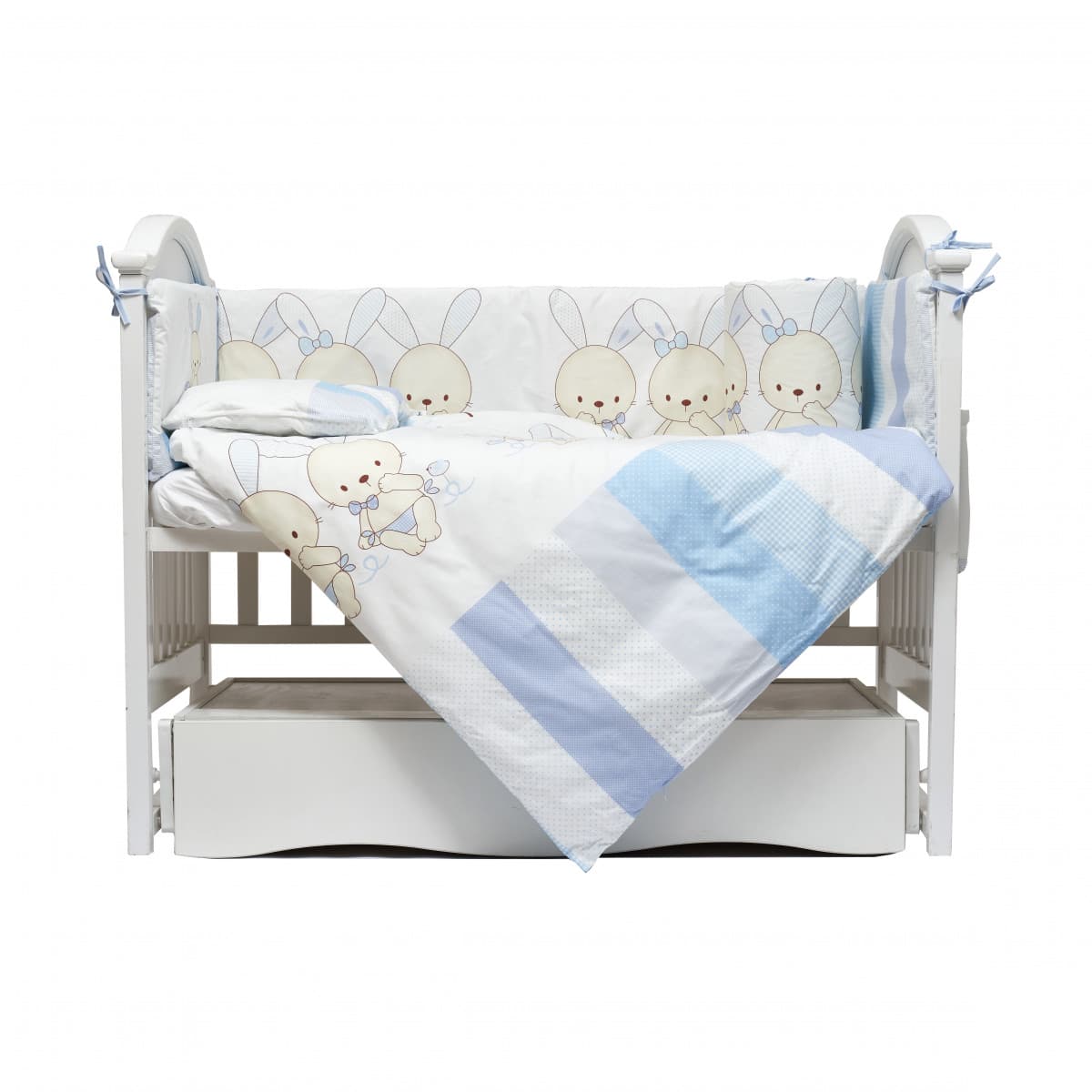 Постільний комплект Twins Dolce Друзья зайчики blue 7од 4060-D7-003