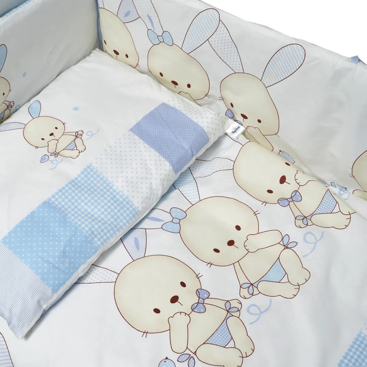 Постільний комплект Twins Dolce Друзья зайчики blue 7од 4060-D7-003 фото 2
