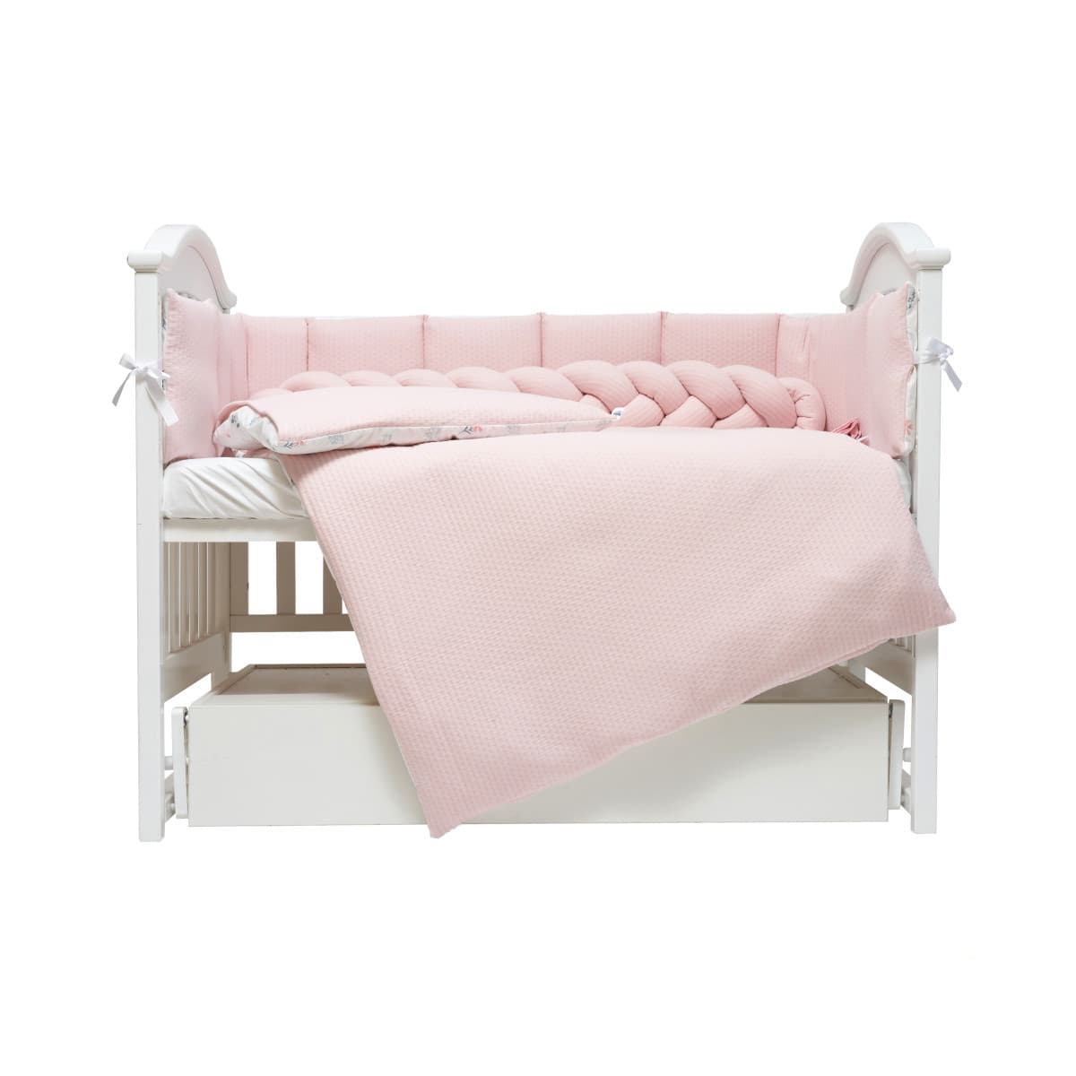 Постільний комплект Twins Cotton 7ел 4077-TC-08 baby pink