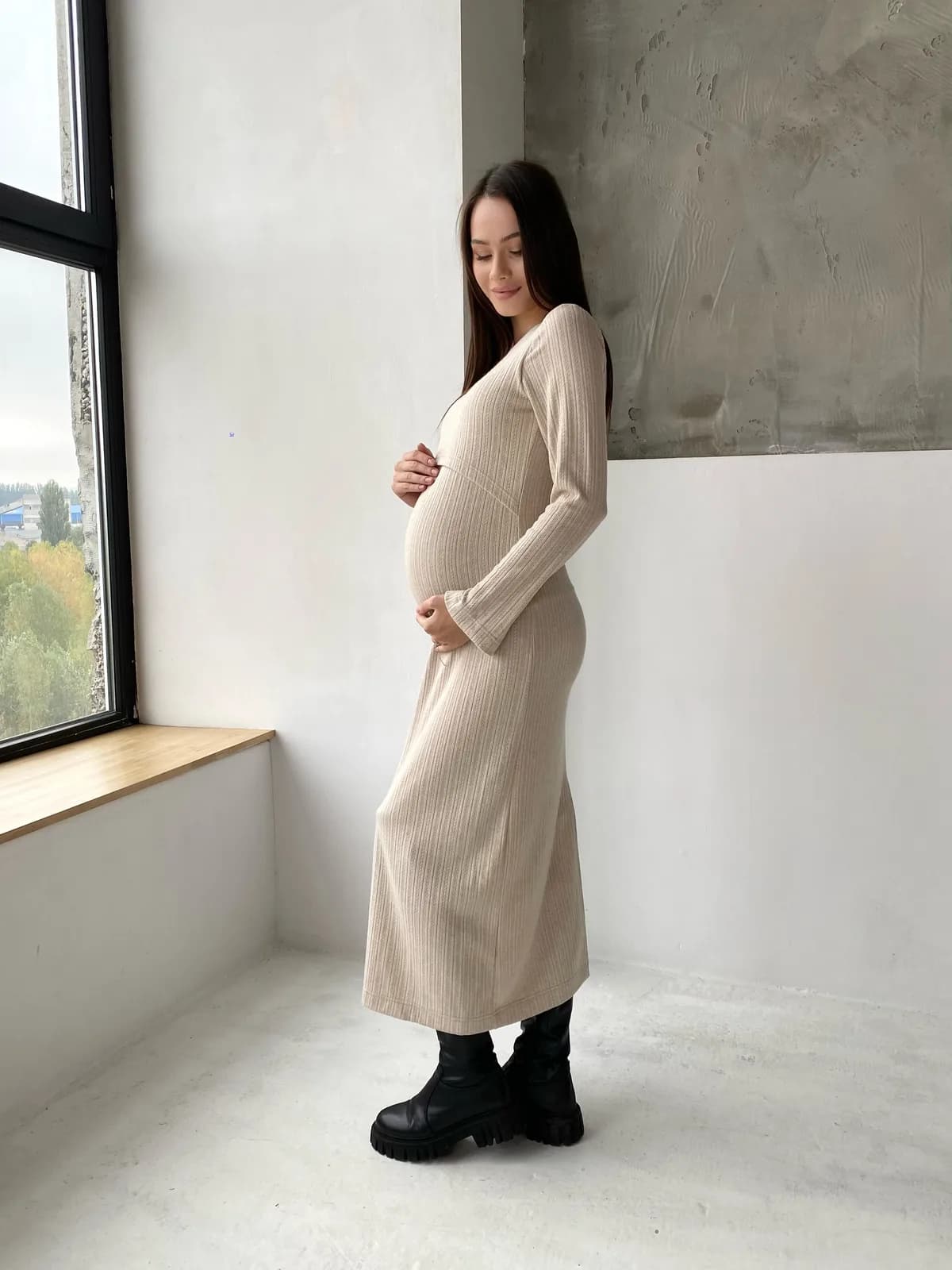 Сукня для вігітних і годування Dianora 2358 1748 -бежевий фото 2