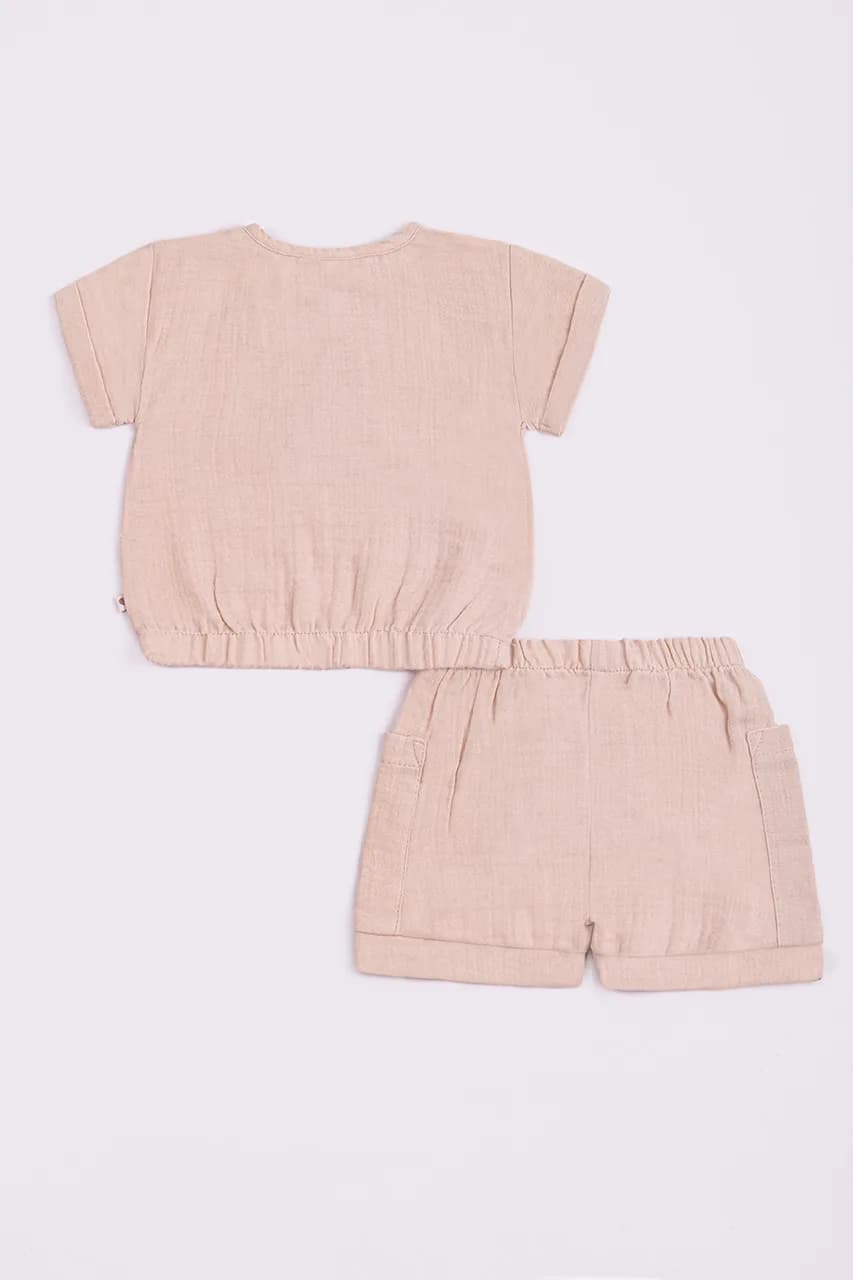 Комплект (кофта кор.рук.+шорти) Caramell ТКЕ1674 -бежевий фото 2