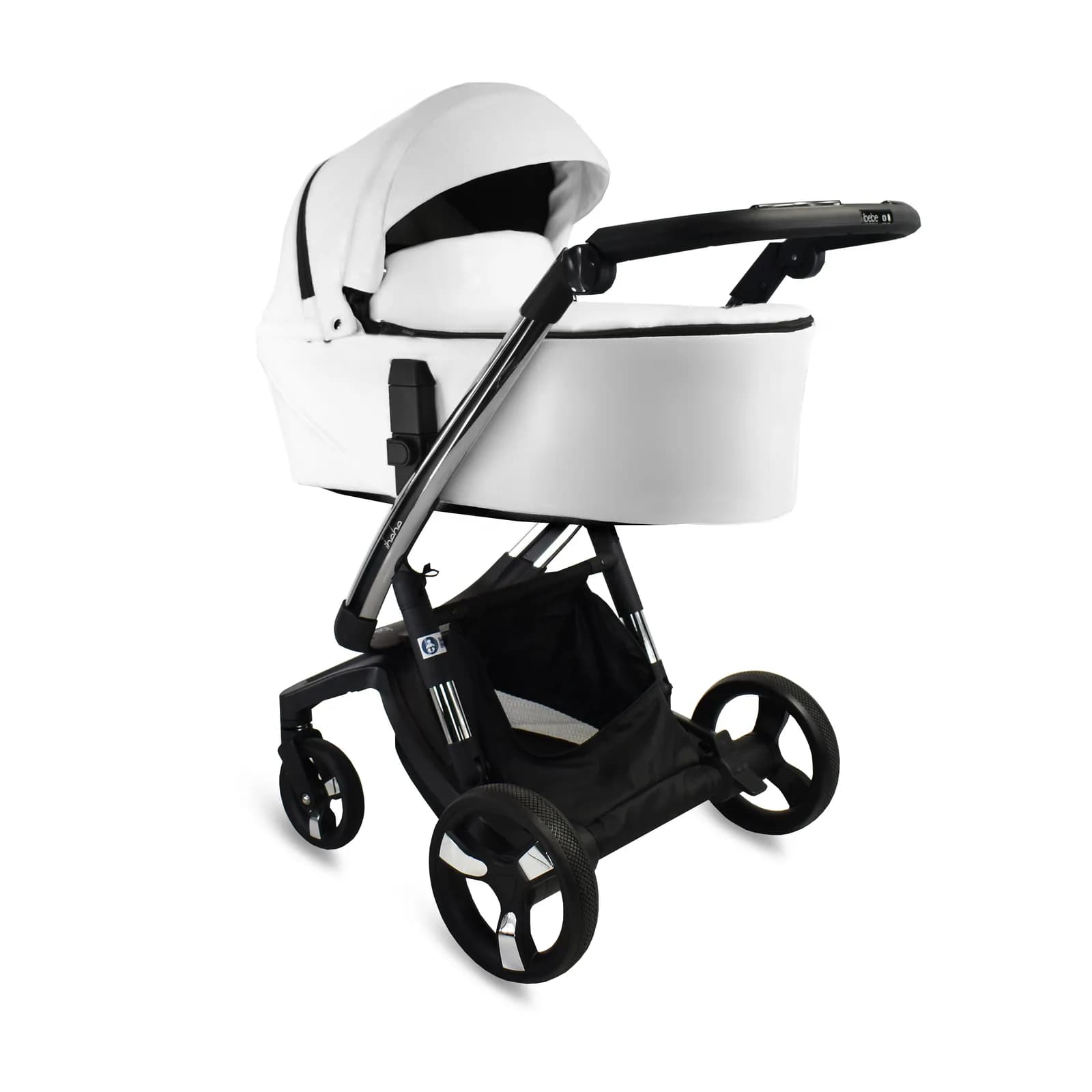 Коляска універсальна 2в1 iBebe i-stop ib-is-32 White eco Chrome фото 4