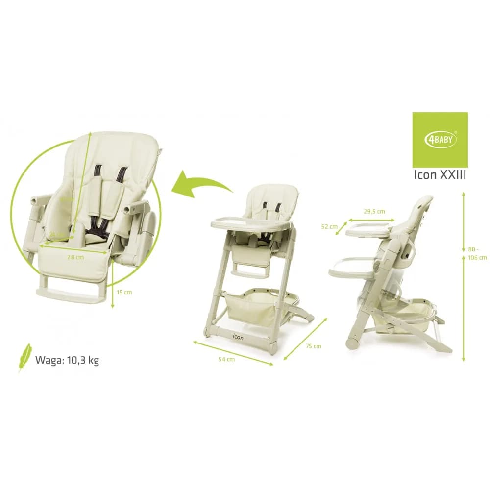 Стільчик для годування 4Baby Icon 4B-IB beige фото 2