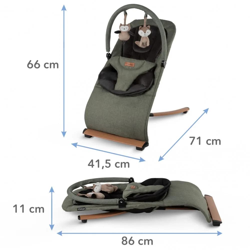 Шезлонг Kidwell Rubi green/black wooden KRGB/W фото 2
