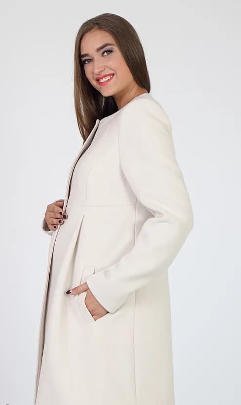 Пальто для вагітних S-XL Юла мама MADELEINE OW-37.022 -бежевий фото 3