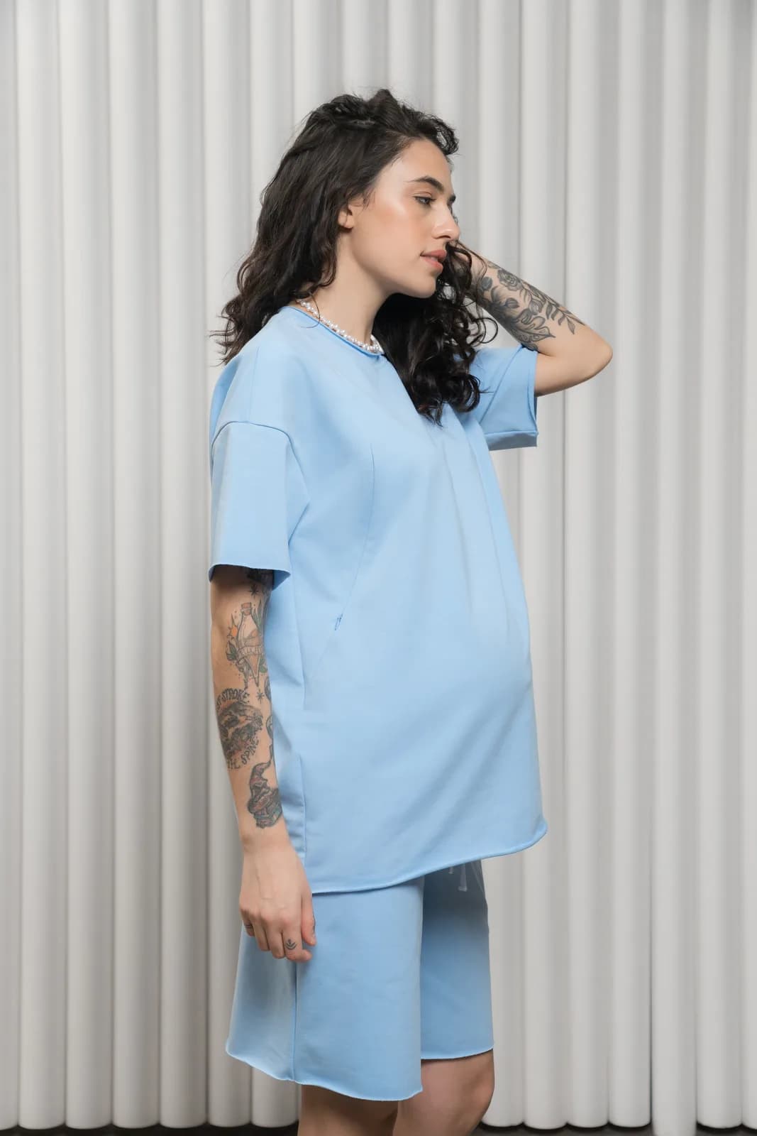 Костюм (футболка+шорти) Юла мама MIKAELA ST-24.012 блакитний фото 9