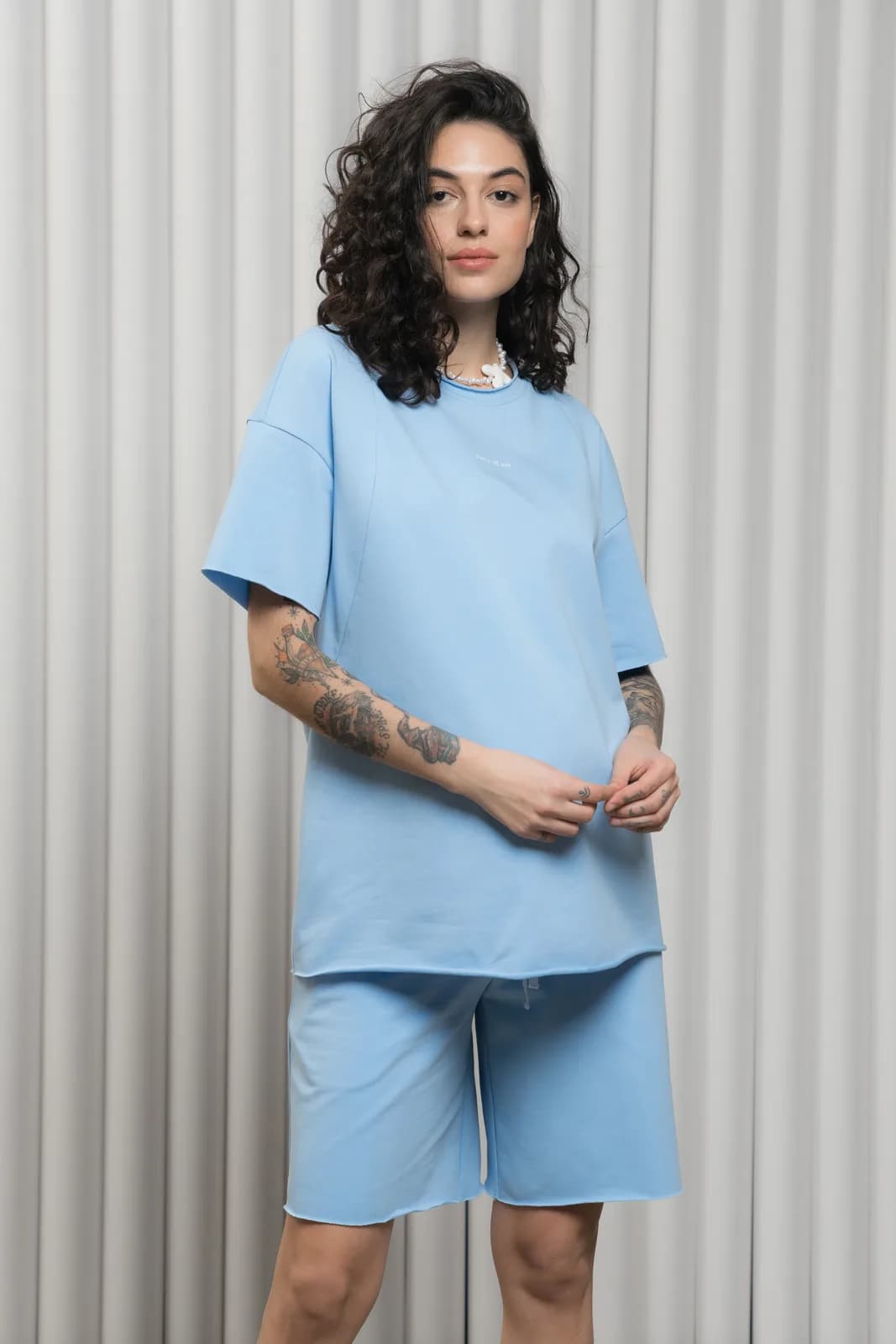 Костюм (футболка+шорти) Юла мама MIKAELA ST-24.012 блакитний фото 5