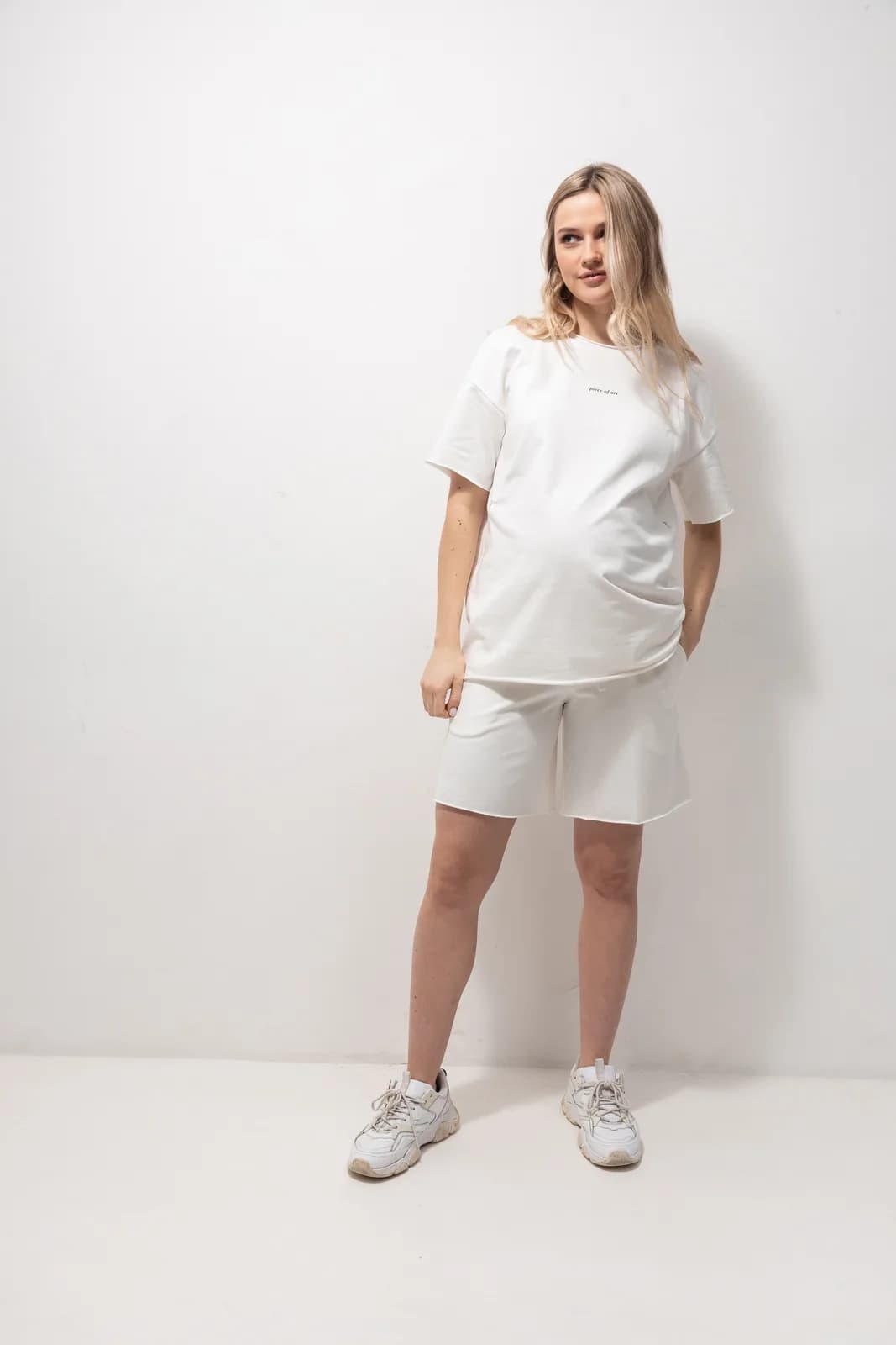 Костюм (футболка+шорти) Юла мама MIKAELA ST-24.011 молочний фото 5