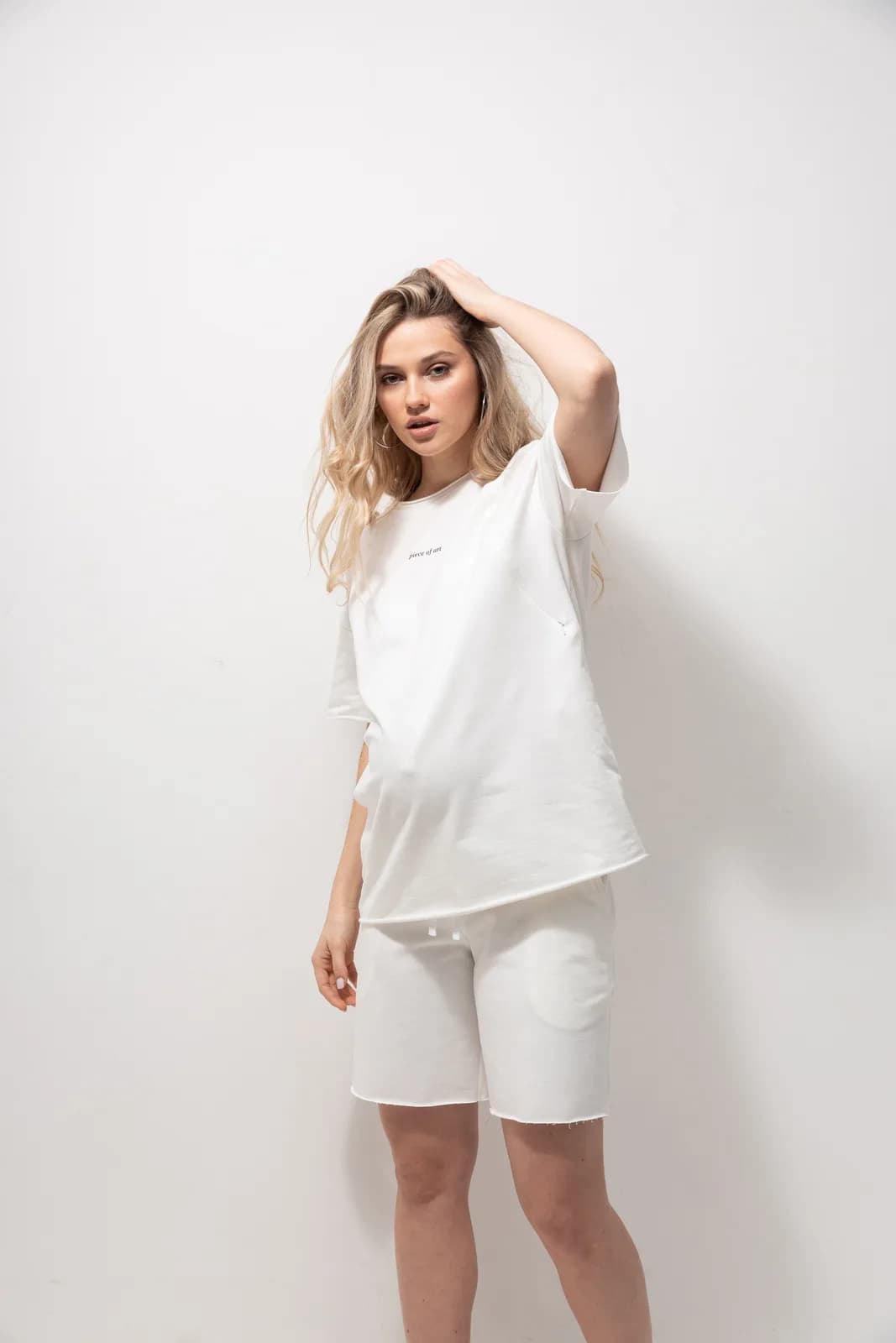 Костюм (футболка+шорти) Юла мама MIKAELA ST-24.011 молочний фото 11