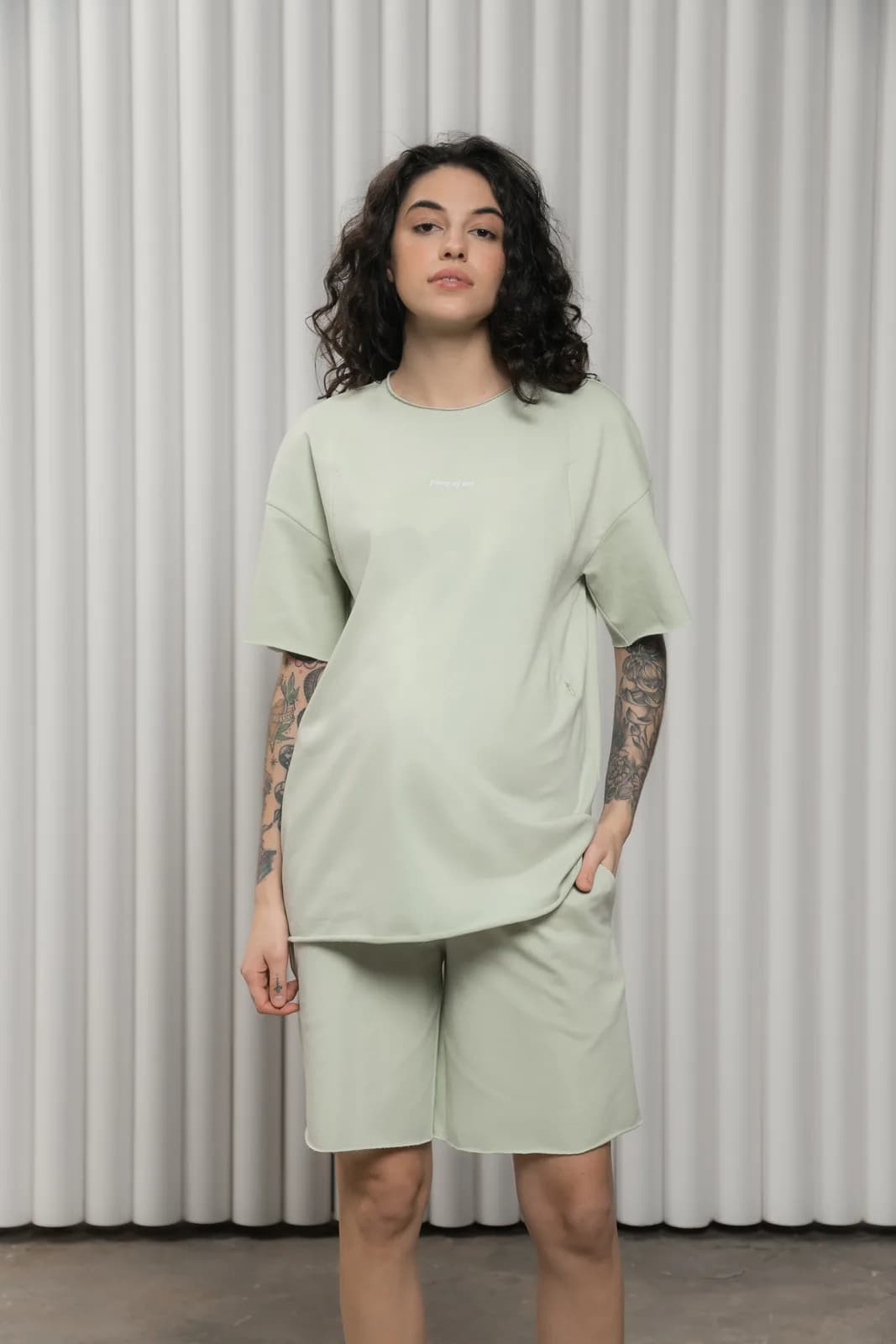 Костюм (футболка+шорти) Юла мама MIKAELA ST-24.013 зелений фото 6
