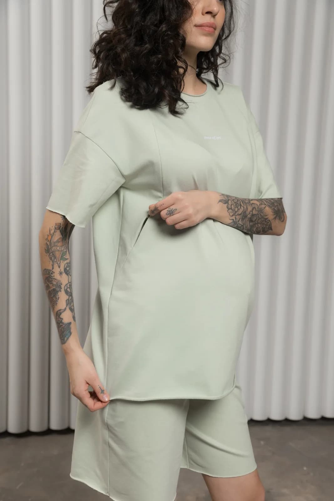 Костюм (футболка+шорти) Юла мама MIKAELA ST-24.013 зелений фото 2