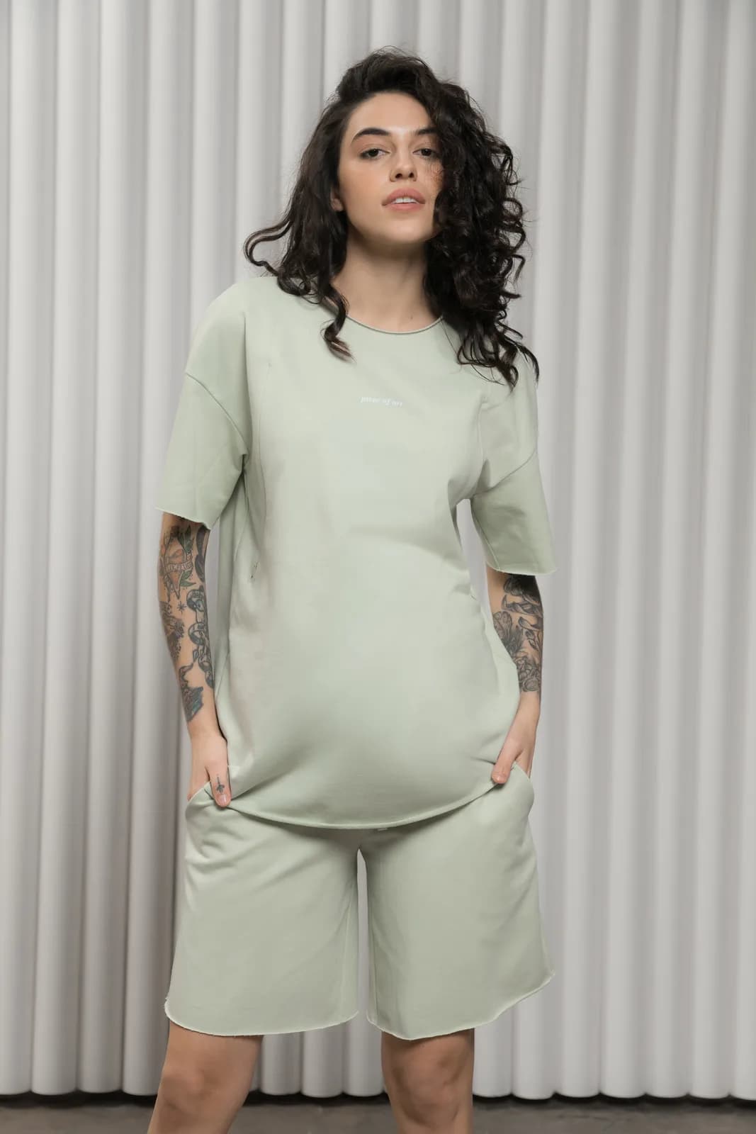 Костюм (футболка+шорти) Юла мама MIKAELA ST-24.013 зелений фото 12