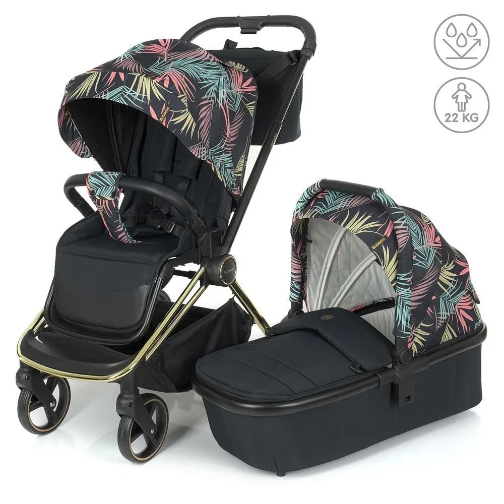 Коляска універсальна 2в1 El Camino Persona ME 1091-G Black Pink Palm фото 2