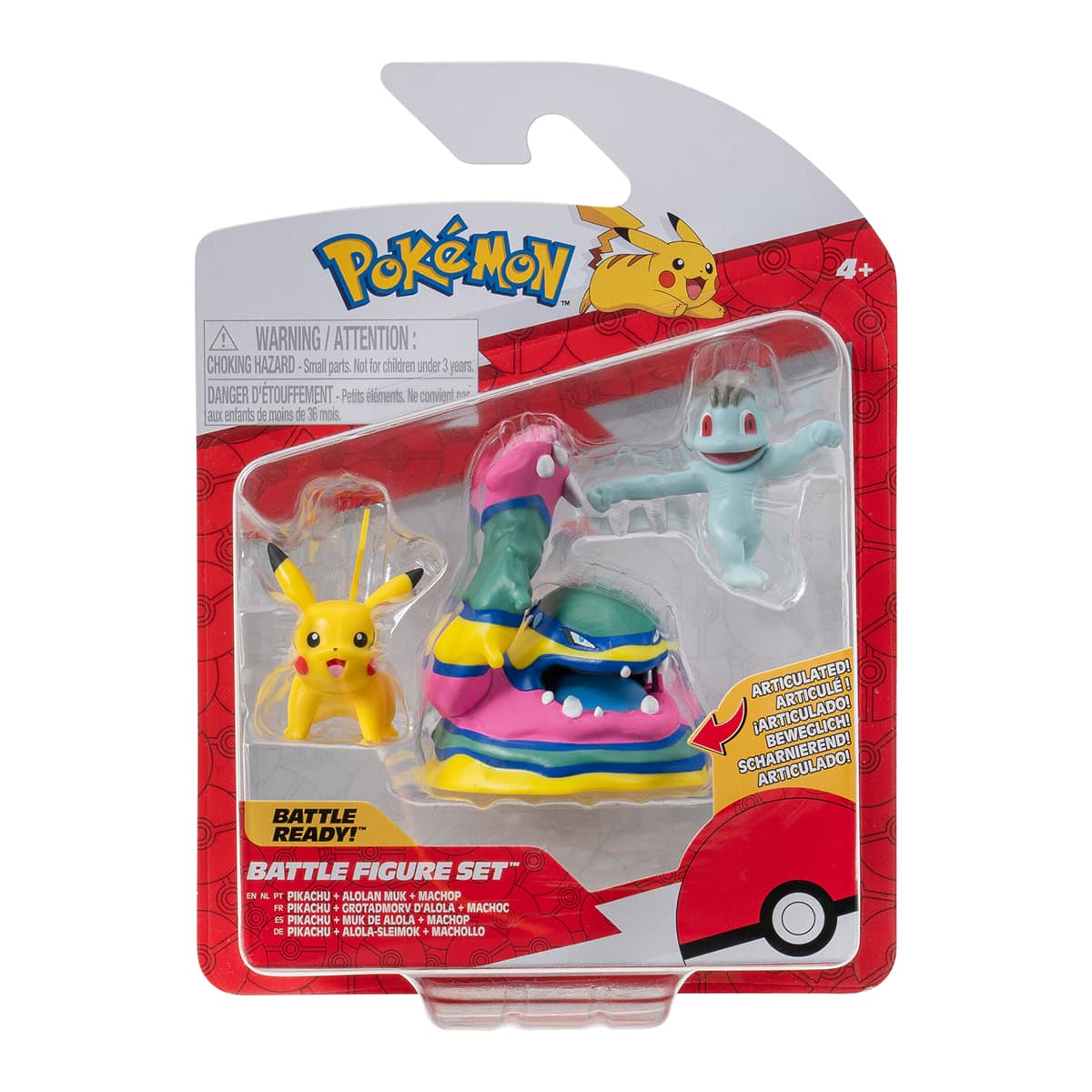 Ігровий набір фігурок Pokemon W19 Мачоп, Пікачу, Алола Мака PKW3597