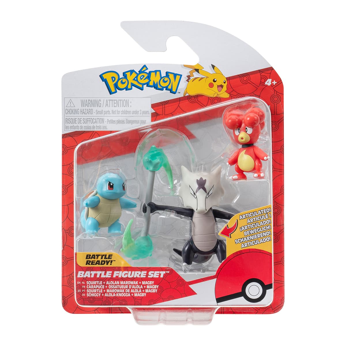 Ігровий набір фігурок Pokemon W19 Магбі, Сквіртл, Алола Маровак PKW3600