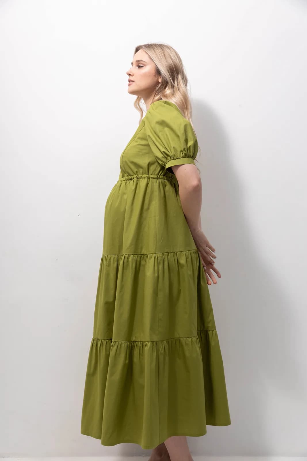 Сукня для вагітних і годування S-XL Юла мама PARIS DR-22.131 -зелений фото 3