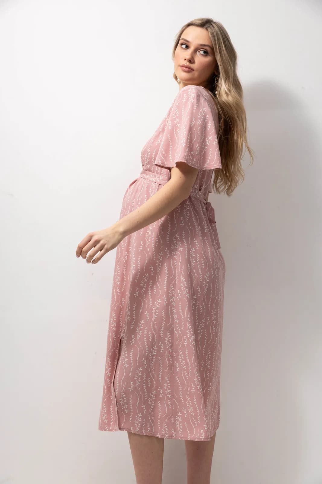 Сукня для вігітних і годування S-XXL Юла мама VANESSA DR-23.032 -рожевий фото 4