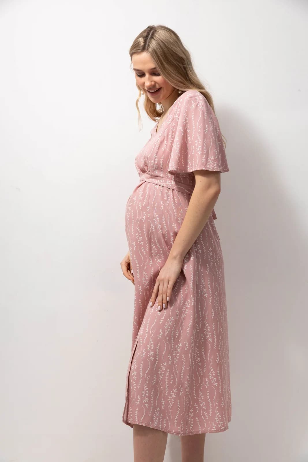 Сукня для вігітних і годування S-XXL Юла мама VANESSA DR-23.032 -рожевий фото 3