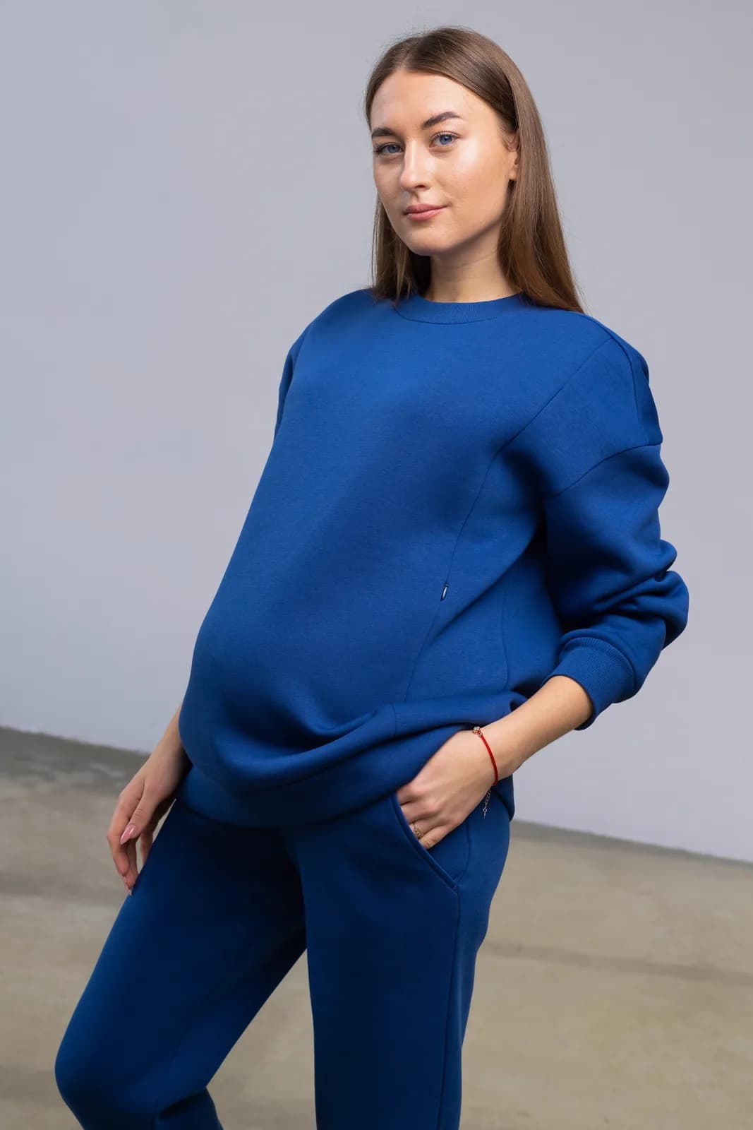 Костюм спортивний для вагітних та годування (толстовка+штани) S-XL Юла мама VIENO ST-42.011 -синій фото 6