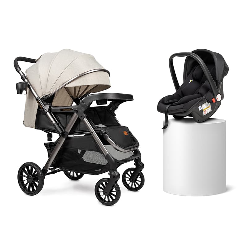 Коляска прогулянкова + автокрiсло Ninos Maxi 2 Light Grey, Graphite NM2025CSLB