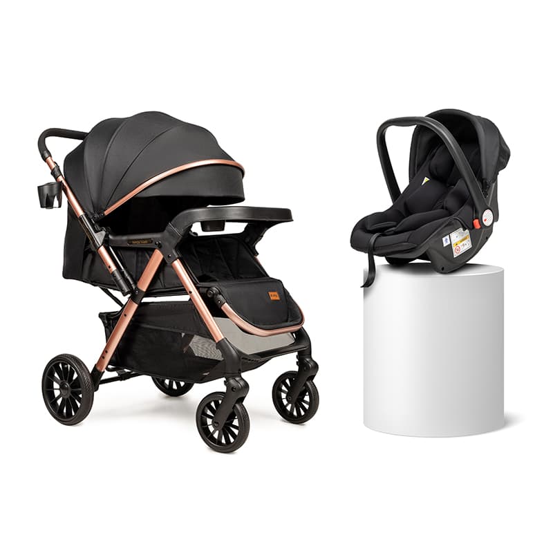 Коляска прогулянкова + автокрiсло Ninos Maxi 2 Black Gold NM2025CSBG