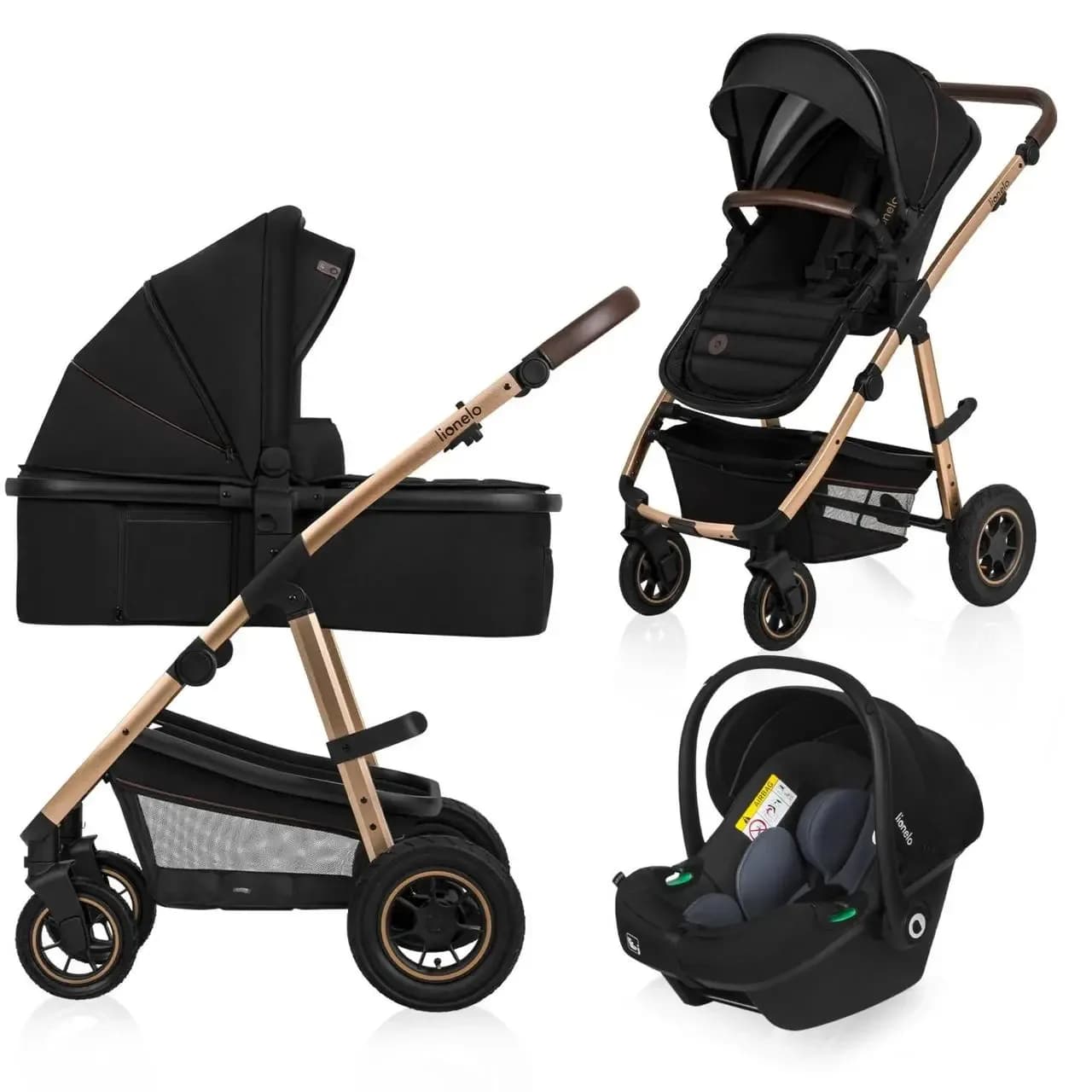 Коляска універсальна 3в1 Lionelo Amber 3 Black Onyx LO-AMBER BLACK ONYX (3in1) фото 2