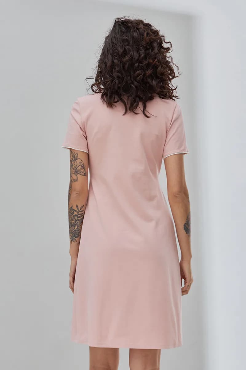 Нiчна сорочка для вагітних та годування S-XL Юла мама ALISA LIGHT NW-1.4.14 -рожевий фото 8