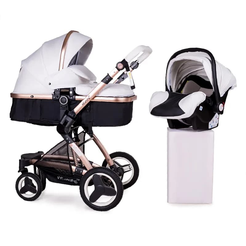 Коляска-трансформер 3в1 Ninos Bono NB3V12020BW White Gold фото 2