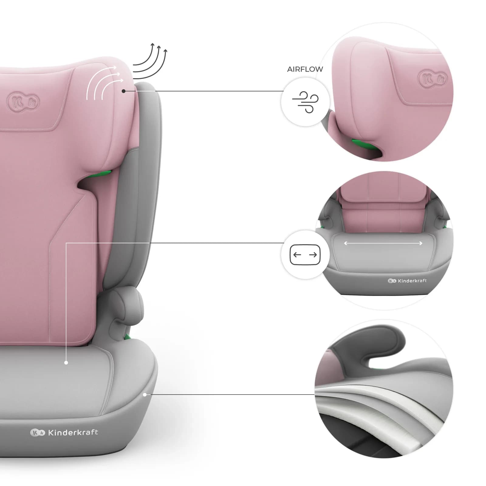 Автокрісло Kinderkraft i-Spark 2 Plus i-Size KCISPA02PNKPL00 Pink фото 6