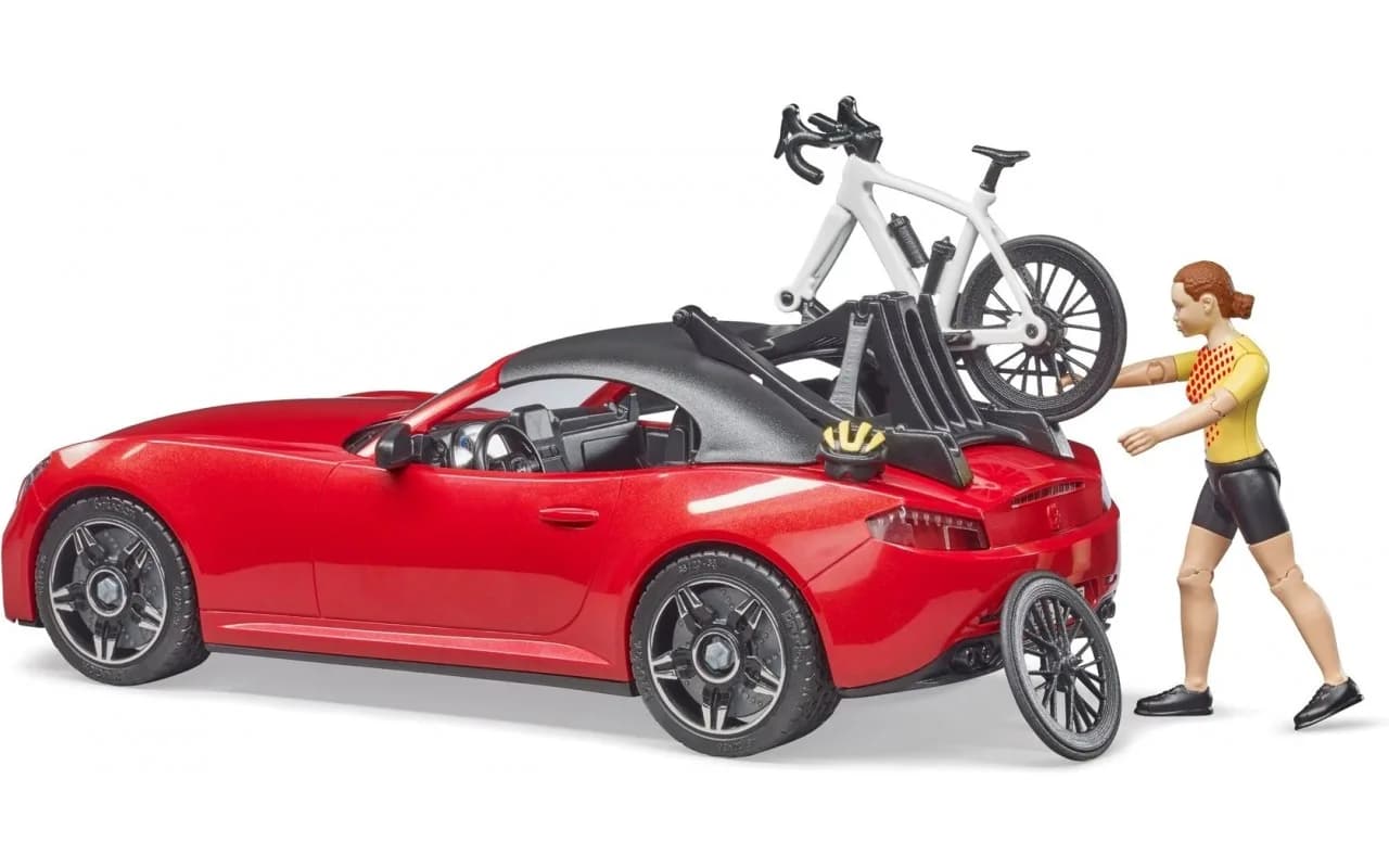 Автомобіль Roadster з велосипедом та фігуркою Bruder 03485 фото 6