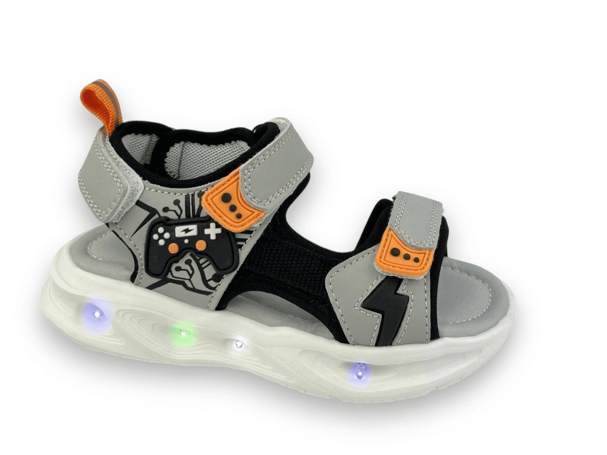 Босоніжки для хлопчика Jong.Golf відкриті з LED-підсвічуванням та принтом