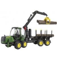 Трактор із системою захоплення John Deere з причепом та колодами Bruder 02133